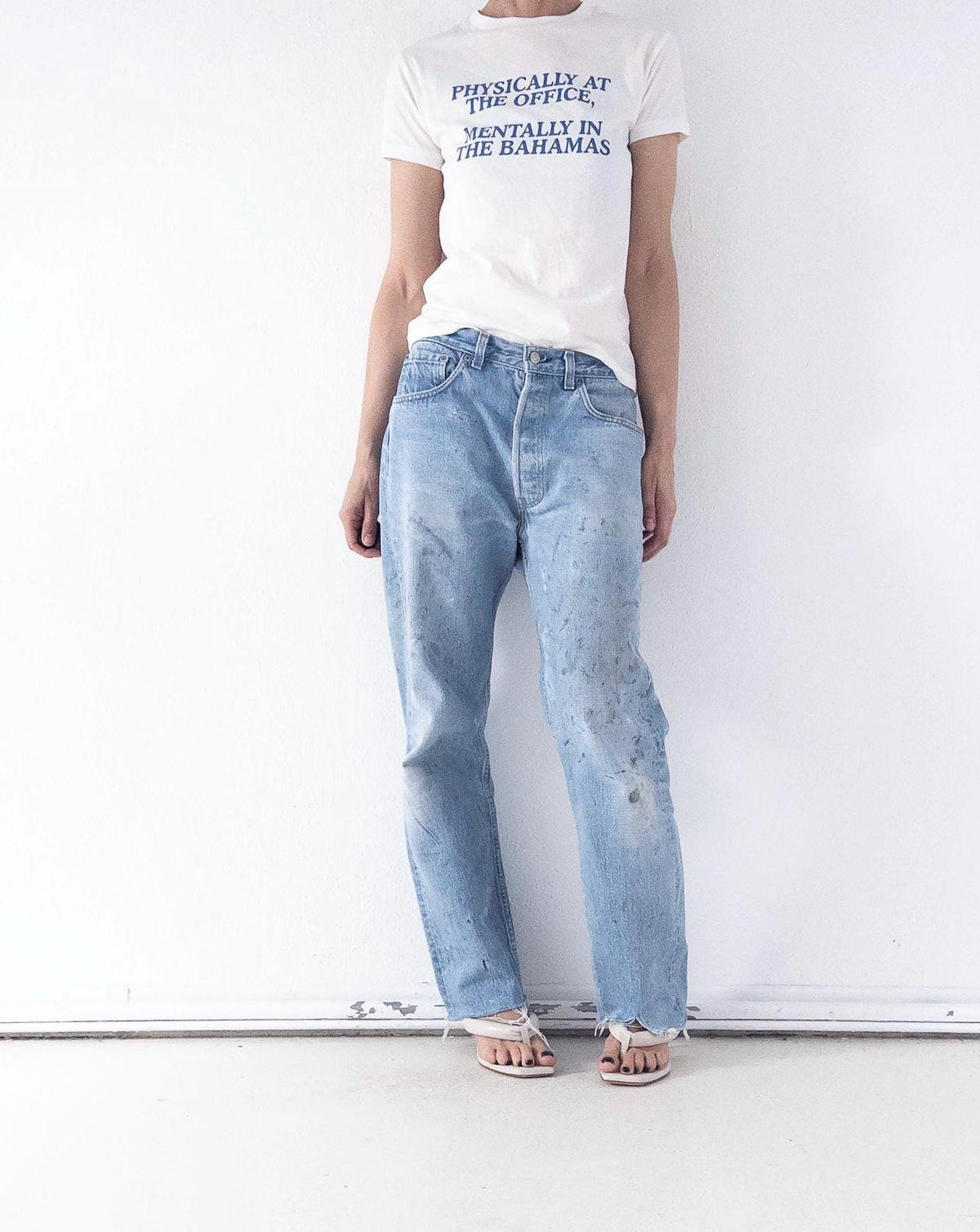 Levis 501 Jeans W31 W32 L32 80s Vintage Made in USA Paint Splattered Light Wash Denim 1986
