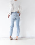 Levis 501 Selvedge Redline Jeans W26 L29 70s Vintage Made in USA Button 6 Light Blue Sun Faded Denim