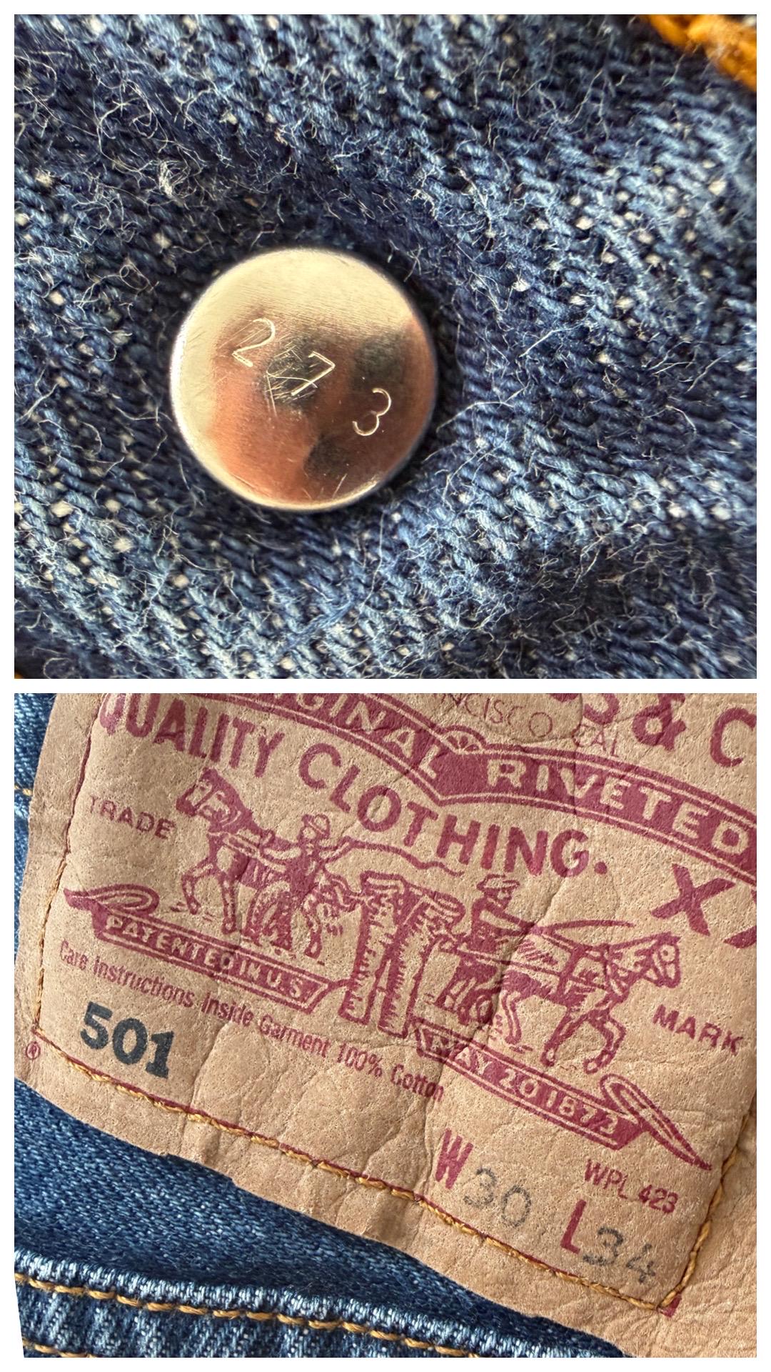 Levis 501 Jeans W28 Dark Blue Faded 90s Vintage Denim Made in Poland