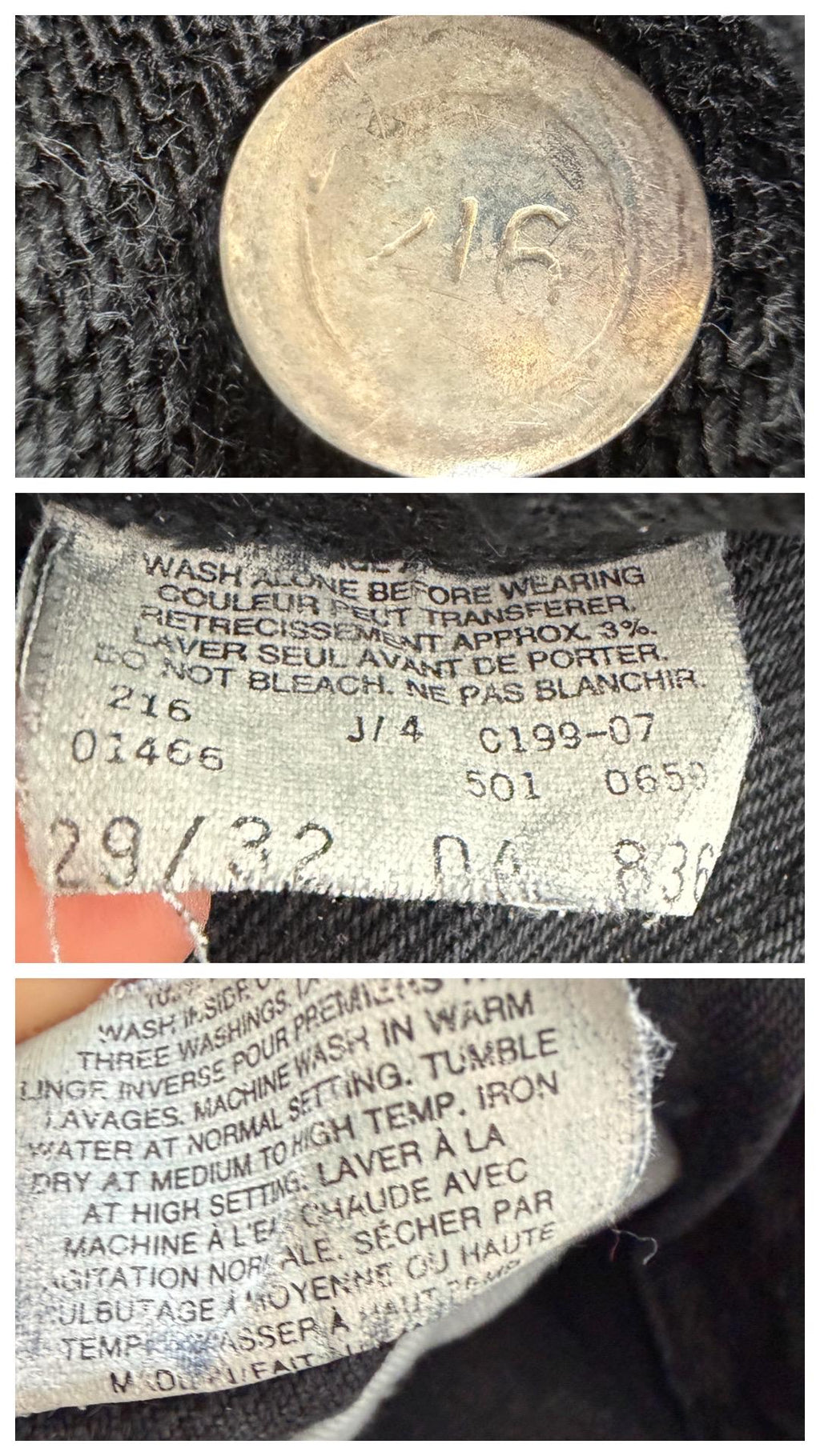 Levis 501 Jeans W27 L33 90s Vintage Black Faded Denim 1996