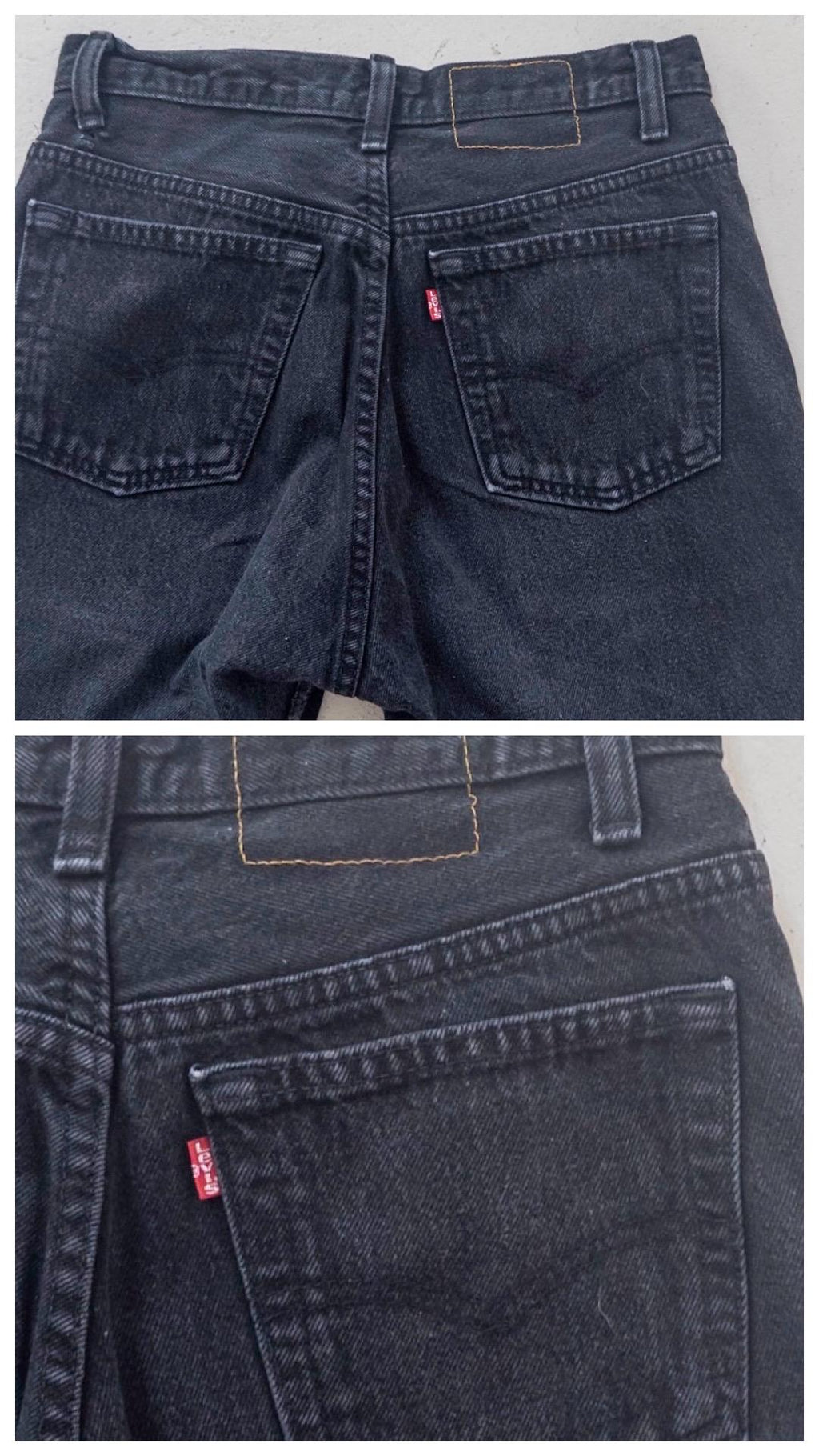 Levis 501 Jeans W27 L33 90s Vintage Black Faded Denim 1996