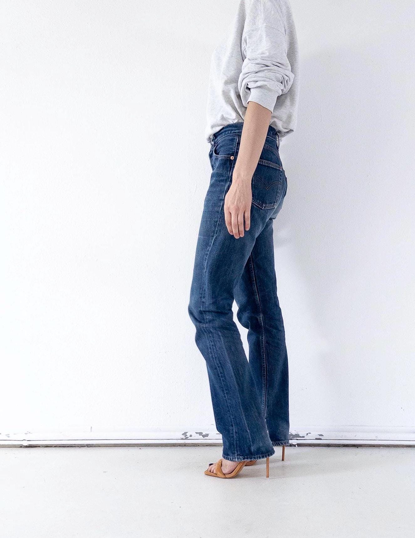 Levis 501 Jeans W28 Dark Blue Faded 90s Vintage Denim Made in Poland