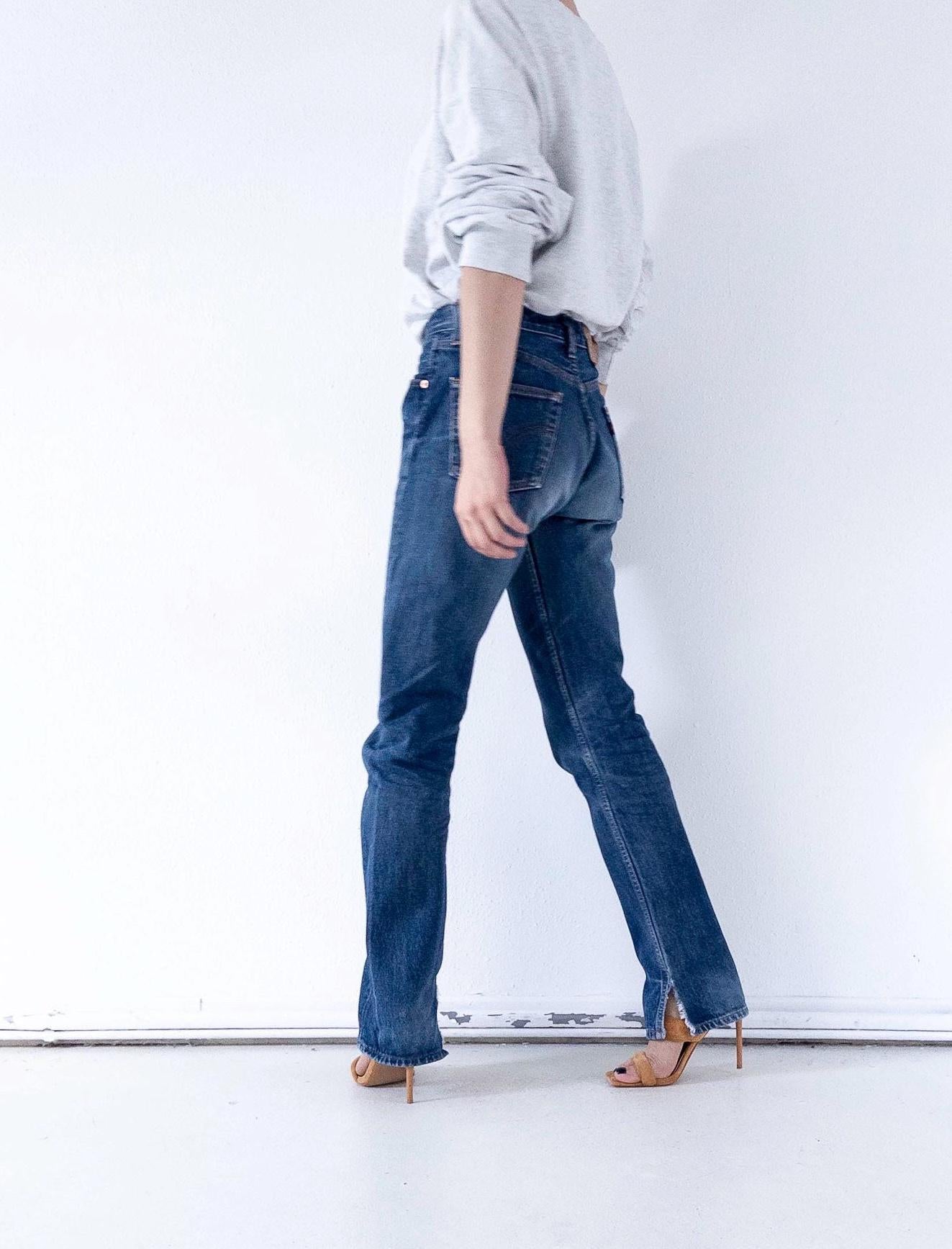 Levis 501 Jeans W28 Dark Blue Faded 90s Vintage Denim Made in Poland