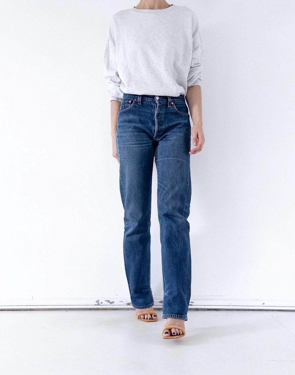 Levis 501 Jeans W28 Dark Blue Faded 90s Vintage Denim Made in Poland