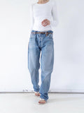Levis 501 Jeans W34 L34 Light Blue Faded Boyfriend Worn‑In 90s Vintage Button Fly Denim