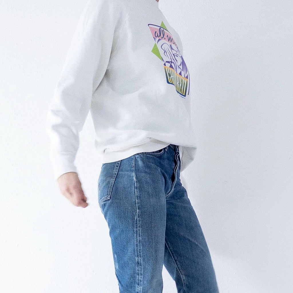 Fruit of the Loom Raglan Sweatshirt All my Children 80s Vintage M Made in USA Weißer Graphic Crewneck Sweater