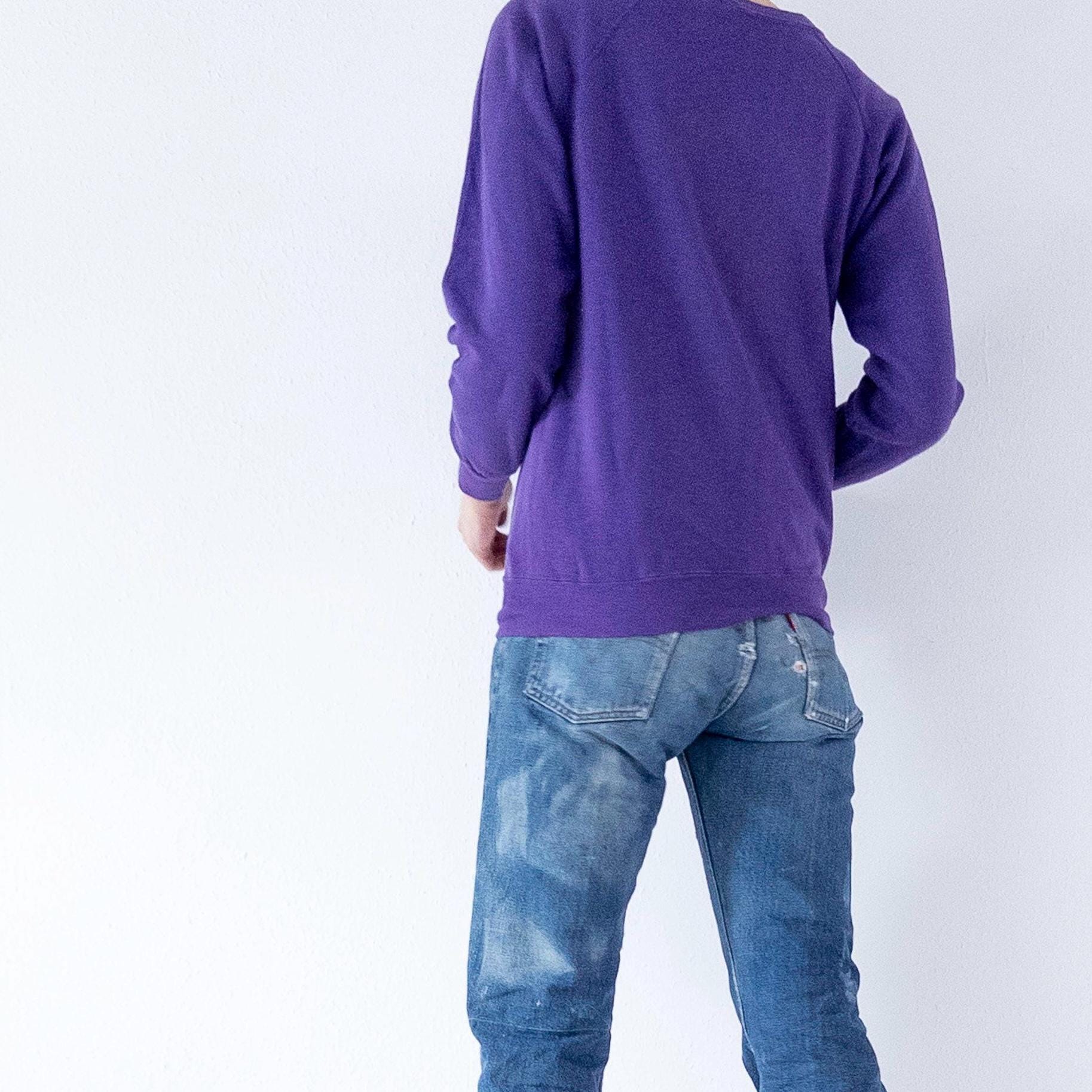 Collegiate Pacific Raglan Sweater Tabor Academy XS S 60s 70s Vintage Purple Raglan Crewneck Made in USA
