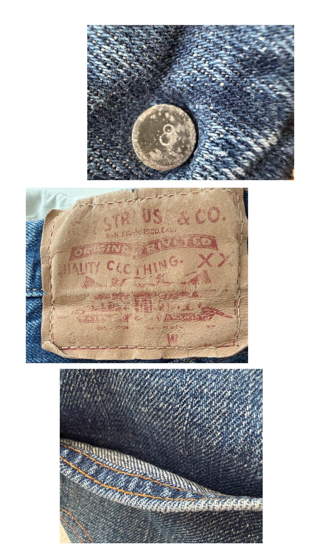 Levis 501 Selvedge Redline Jeans W27 L31 60s Vintage Made in USA Button 8 Single Stitch Faded Dark Blue Denim Big E Collectible