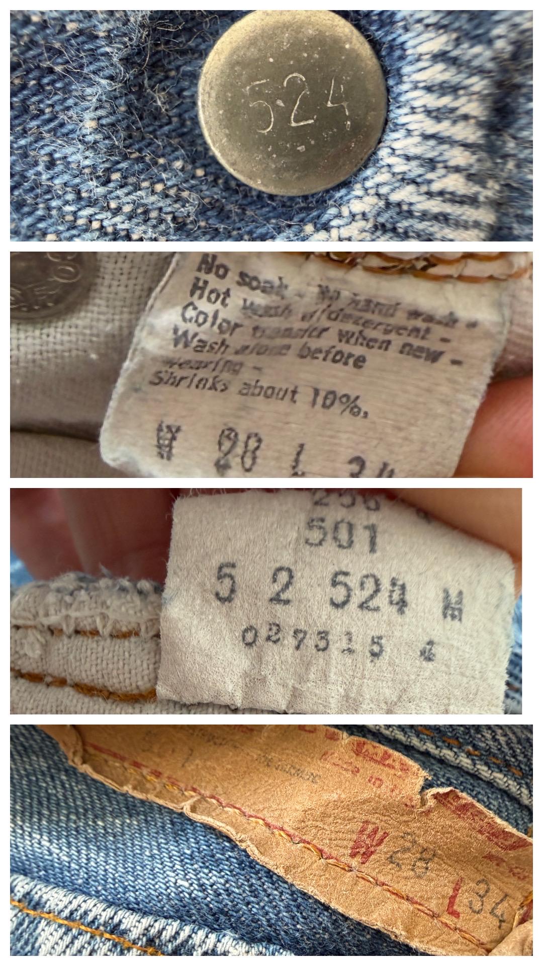 Levis 501 Selvedge Redline Jeans W25 L30 80s Vintage Made in USA Distressed Mid Blue Denim 1982