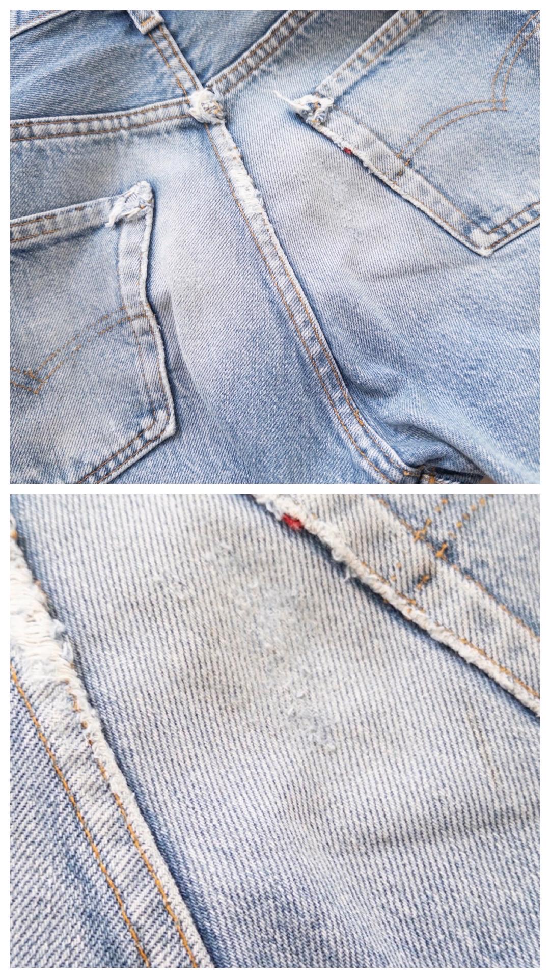 Levis 501 Selvedge Redline Jeans W25 L30 80s Vintage Made in USA Distressed Mid Blue Denim 1982