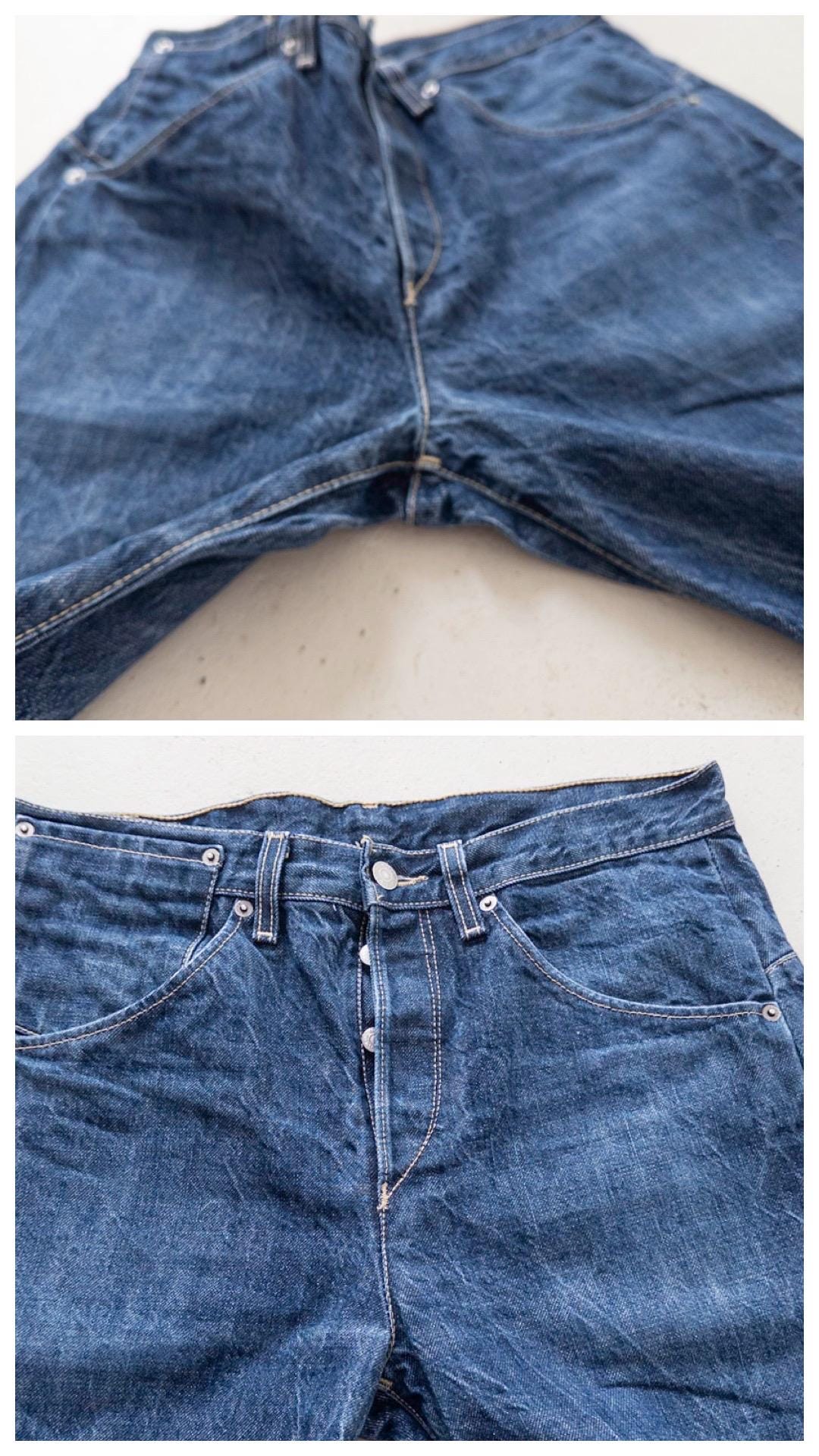 Levis Engineered Jeans W31 W34 Y2K Vintage Dark Blue Wash Button Fly Denim Made in Poland 2000
