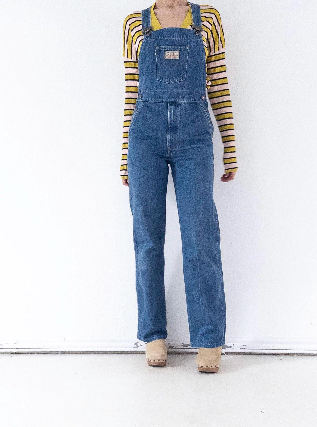 Levis Latzhose XS S Made in France 70s Vintage Faded Dark Blue Indigo Denim 1978