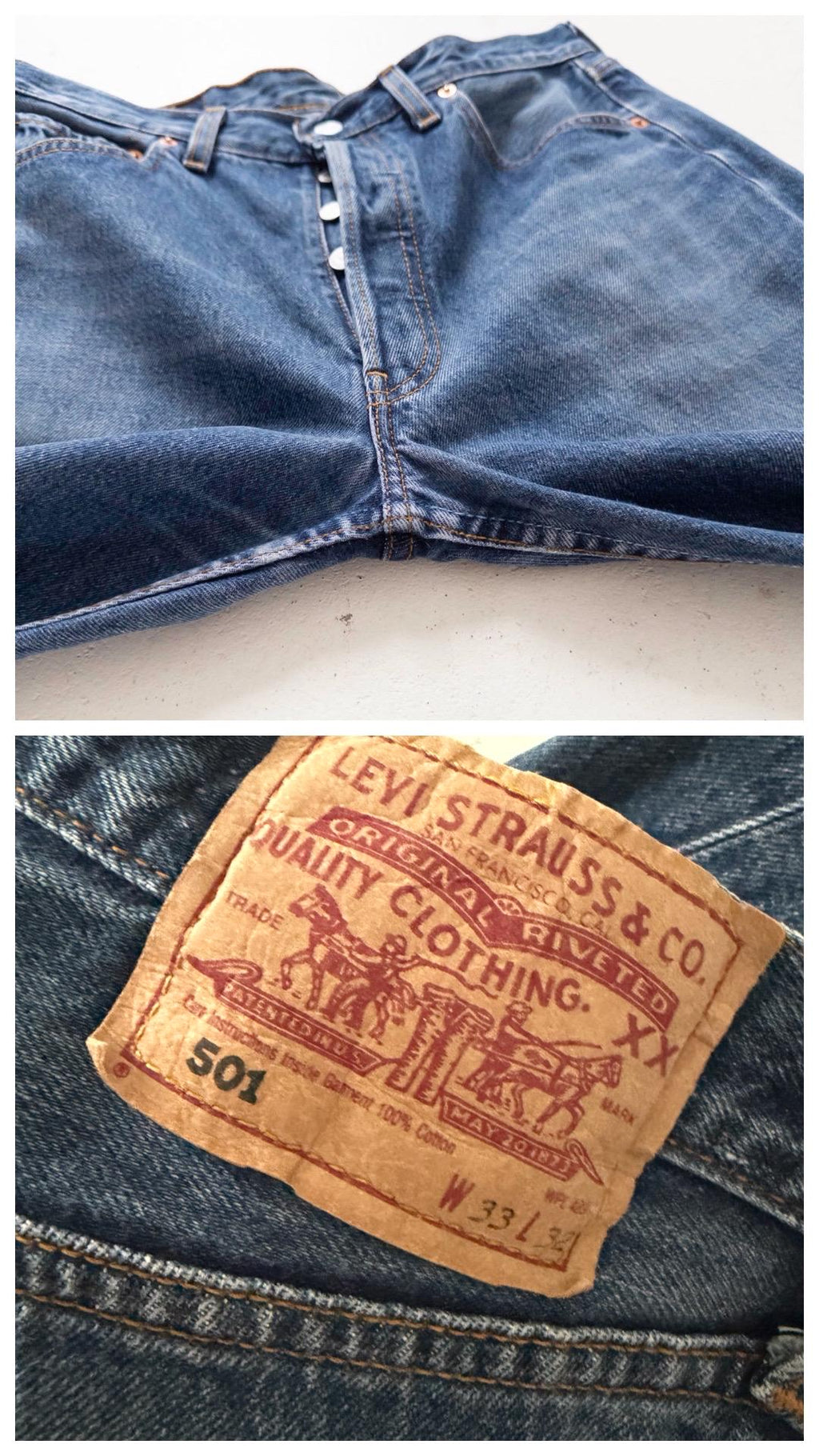 Levis 501 Jeans W31 W32 L34 90s Vintage Made in Poland Faded Dark Wash Denim 1997