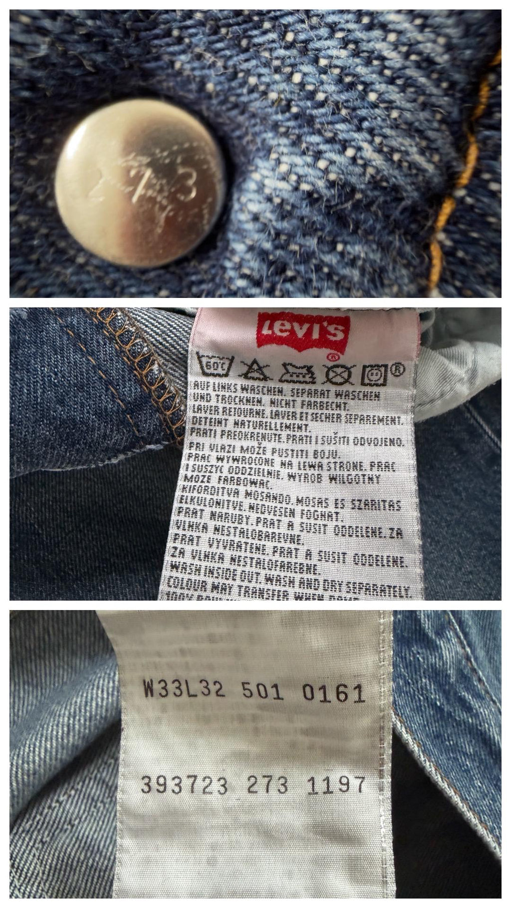 Levis 501 Jeans W31 W32 L34 90s Vintage Made in Poland Faded Dark Wash Denim 1997