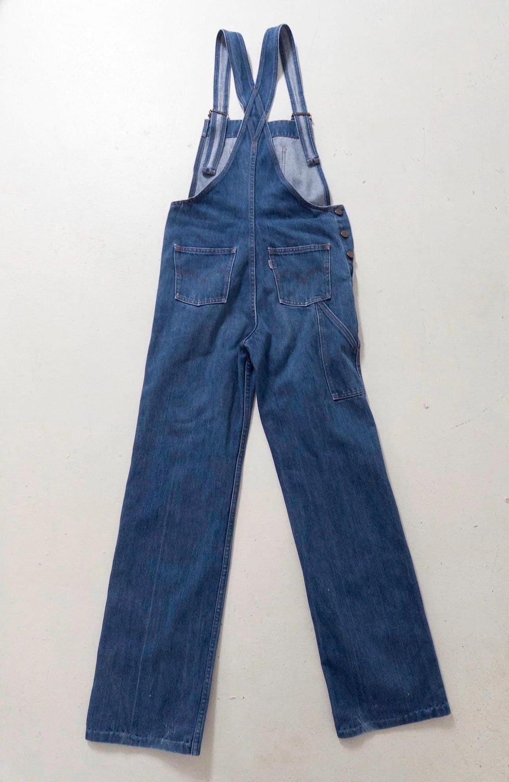 Levis Latzhose XS S Made in France 70s Vintage Faded Dark Blue Indigo Denim 1978