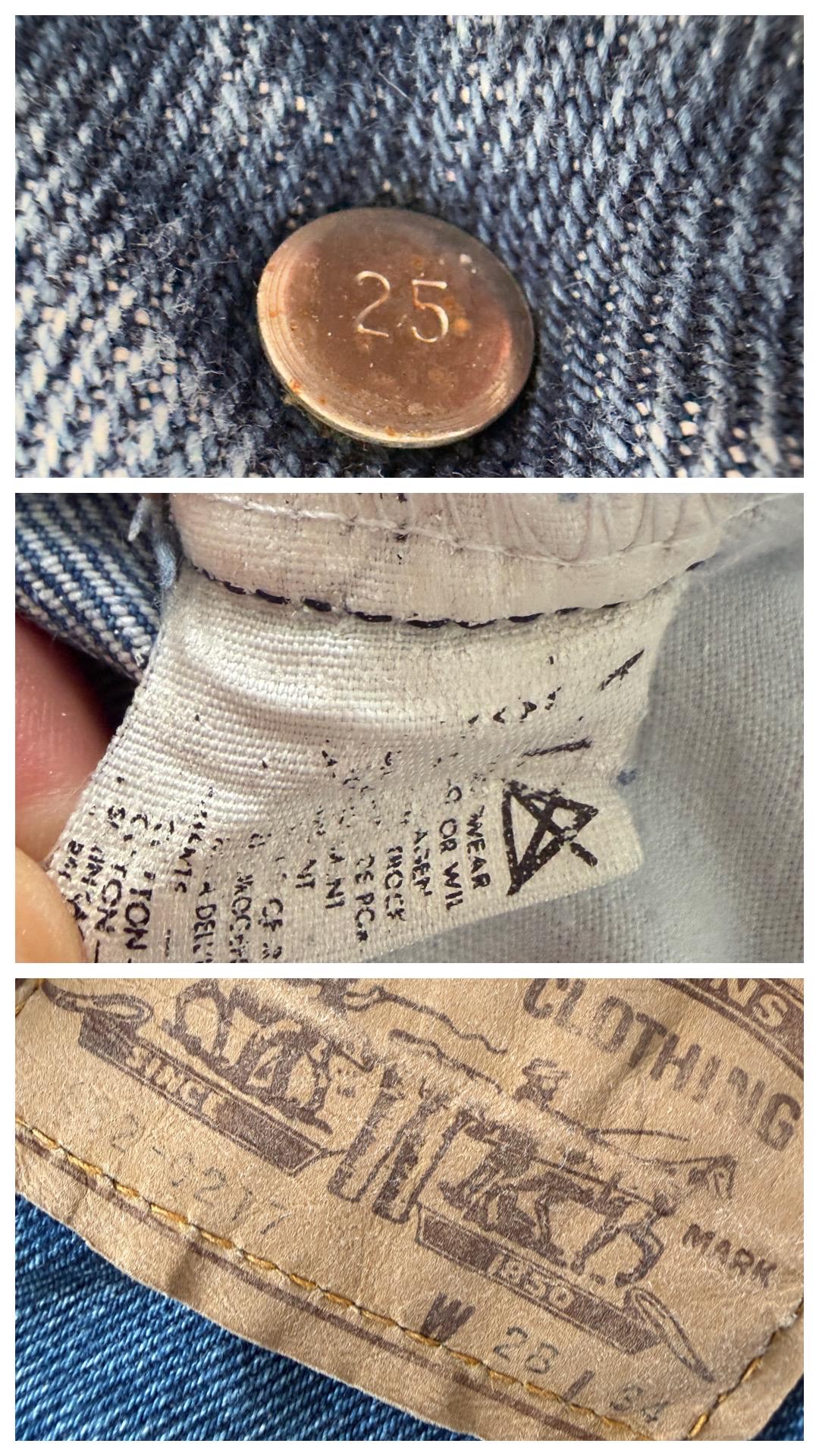 Levis 632 Flared Jeans W24 W25 L30 Made in USA 70s Vintage Faded Dark Blue Bellbottoms