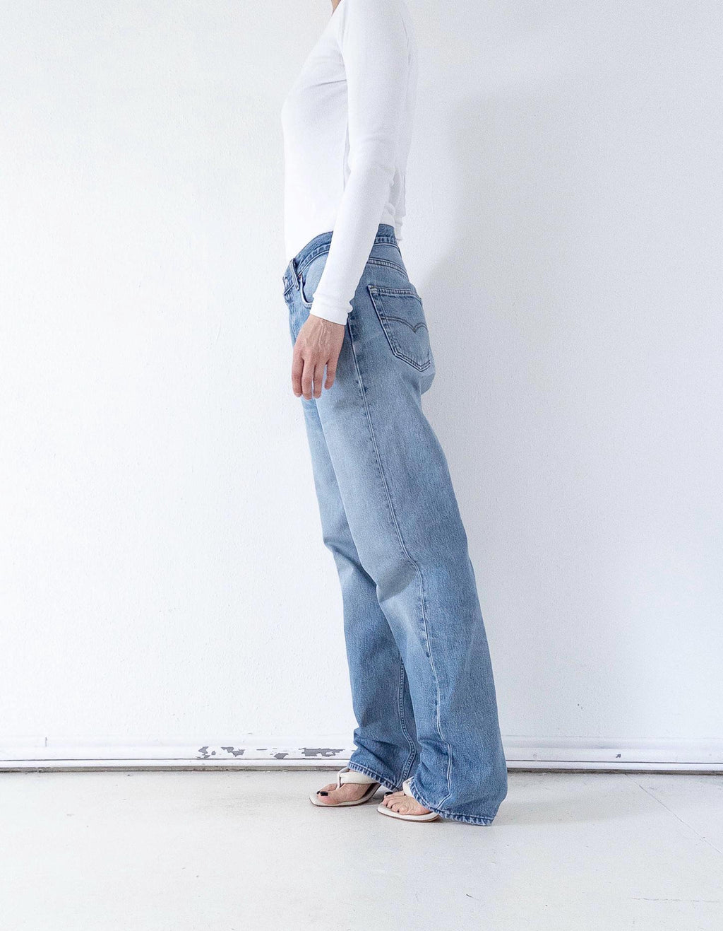 Levis 501 Jeans W34 L34 Light Blue Faded Boyfriend Worn‑In 90s Vintage Button Fly Denim