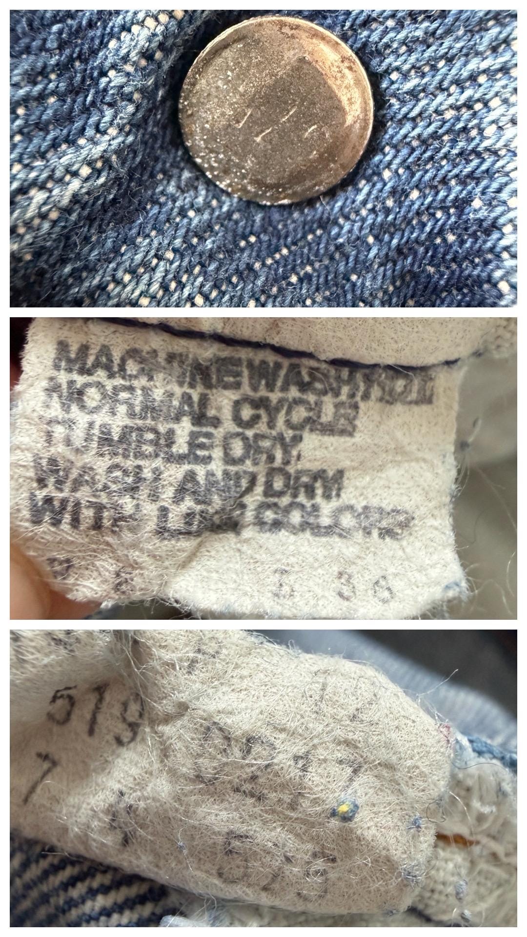 Levis 519 W26-27 L36 80s Vintage Orange Tab Denim Faded Mid Blue Cigarette Jeans Made in USA 1984