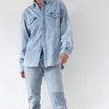 Lee Jeanshemd L 90s Vintage Faded Light Blue Denim Shirt
