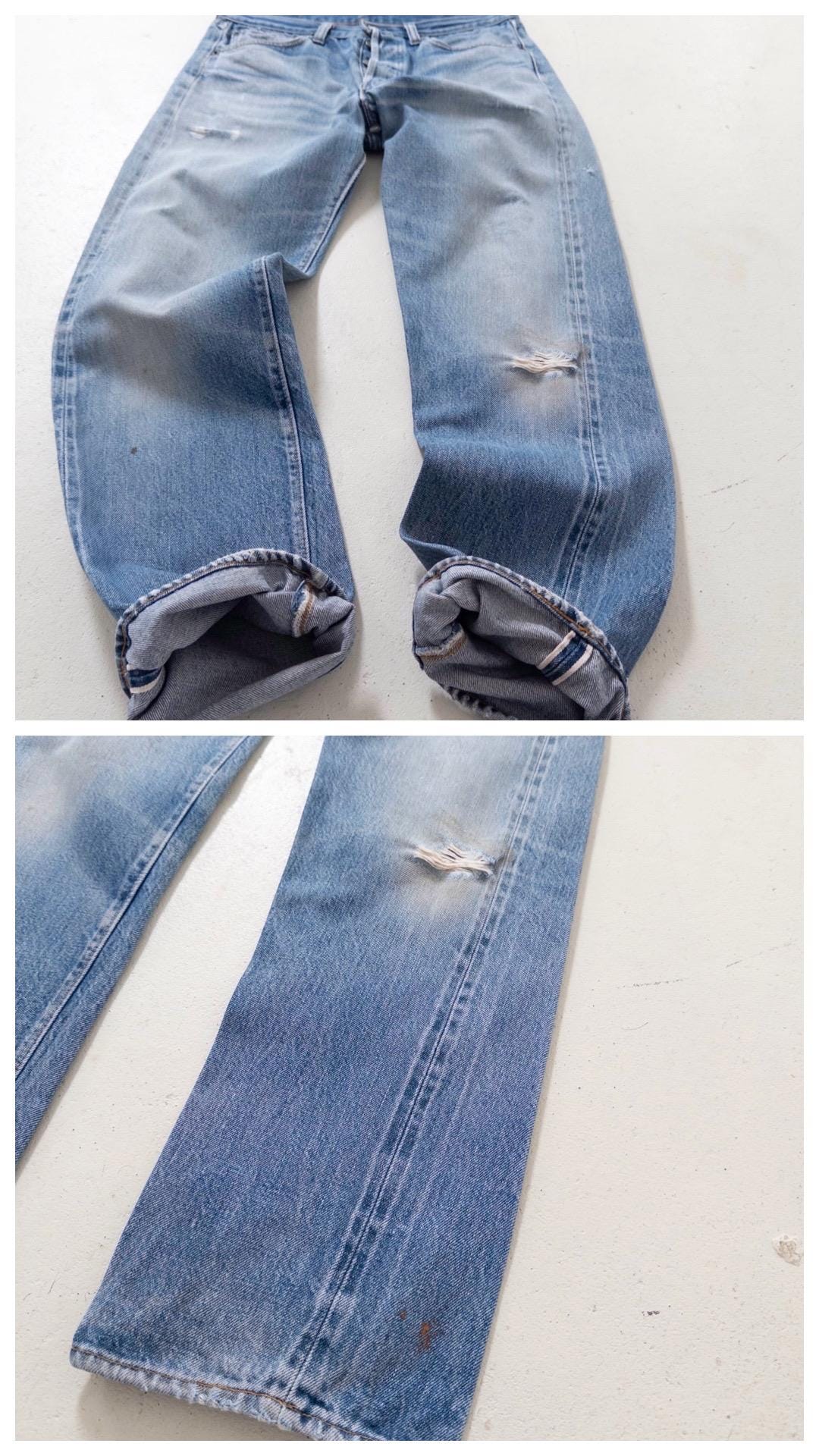 Levis 501 Selvedge Redline Jeans W29 L31 70s Vintage Made in USA Distressed Denim 1977 Button 6