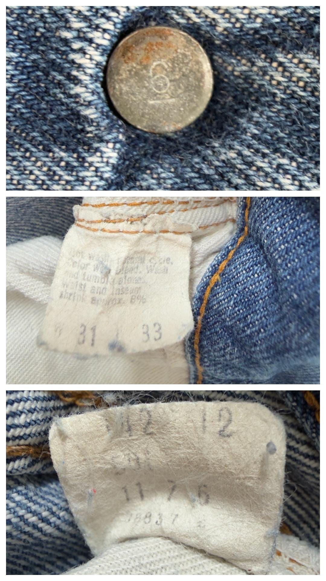Levis 501 Selvedge Redline Jeans W29 L31 70s Vintage Made in USA Distressed Denim 1977 Button 6