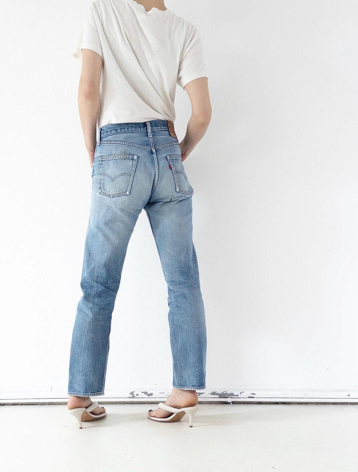 Levis 501 Selvedge Redline Jeans W29 L31 70s Vintage Made in USA Distressed Denim 1977 Button 6