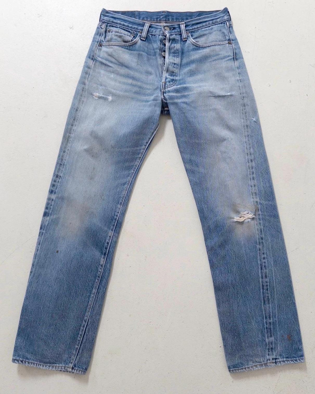 Levis 501 Selvedge Redline Jeans W29 L31 70s Vintage Made in USA Distressed Denim 1977 Button 6