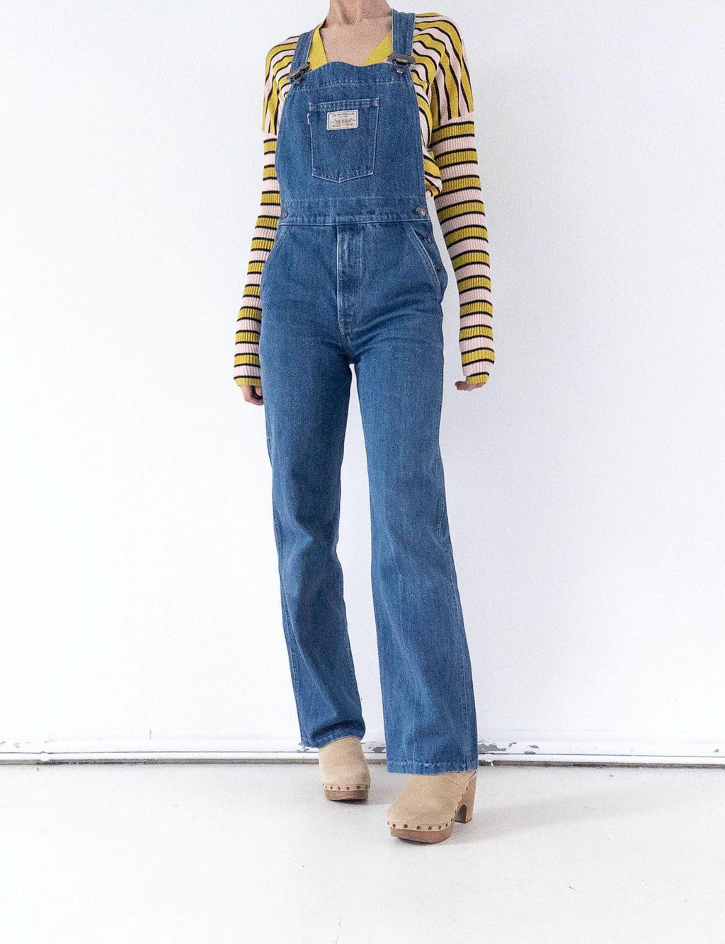 Levis Latzhose XS S Made in France 70s Vintage Faded Dark Blue Indigo Denim 1978