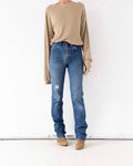 Levis 519 W26-27 L36 80s Vintage Orange Tab Denim Faded Mid Blue Cigarette Jeans Made in USA 1984