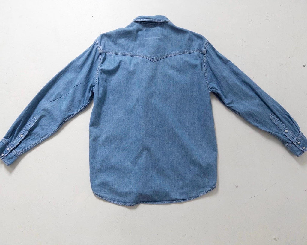 Wrangler Jeanshemd L 90s Vintage Mid Blue Oversized Denim Shirt