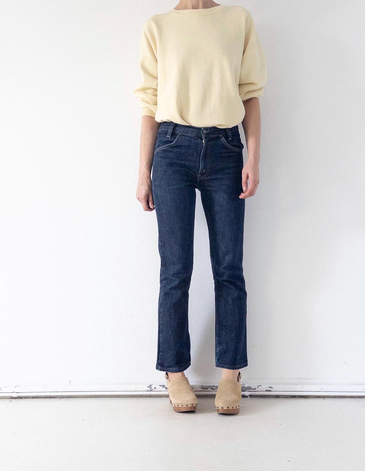Levis 646 W27 L32 Bell Bottoms 90s Vintage Orange Tab Flared Denim Dark Wash Boot Cut Made in UK 1997
