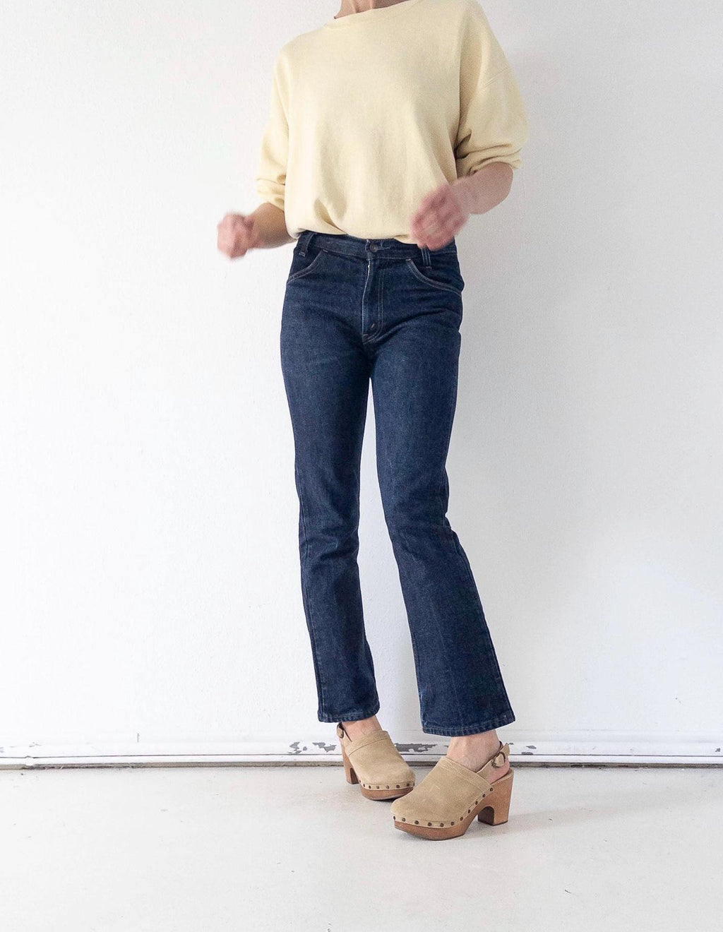 Levis 646 W27 L32 Bell Bottoms 90s Vintage Orange Tab Flared Denim Dark Wash Boot Cut Made in UK 1997