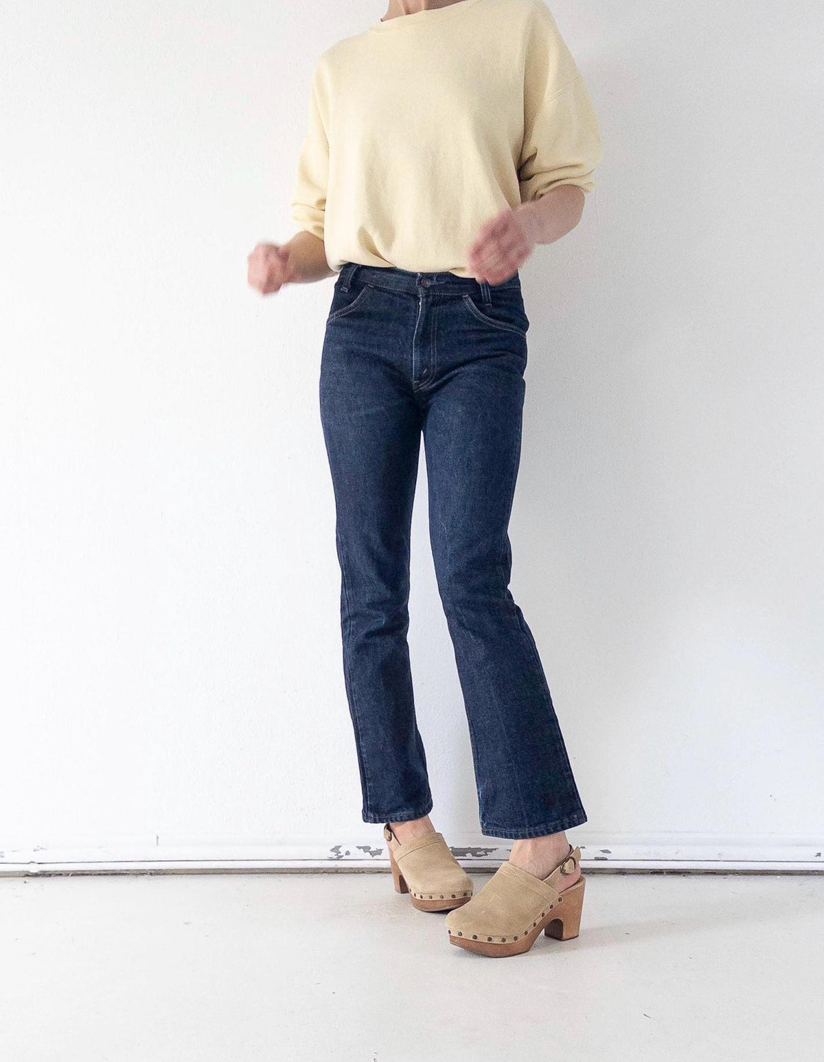 Levis 646 W27 L32 Bell Bottoms 90s Vintage Orange Tab Flared Denim Dark Wash Boot Cut Made in UK 1997
