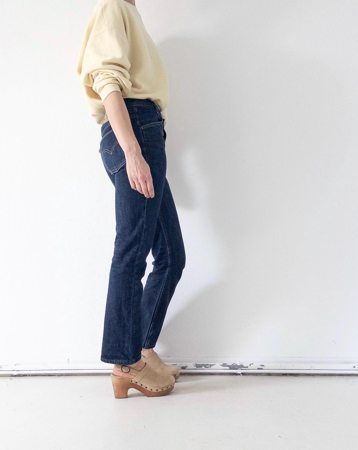Levis 646 W27 L32 Bell Bottoms 90s Vintage Orange Tab Flared Denim Dark Wash Boot Cut Made in UK 1997