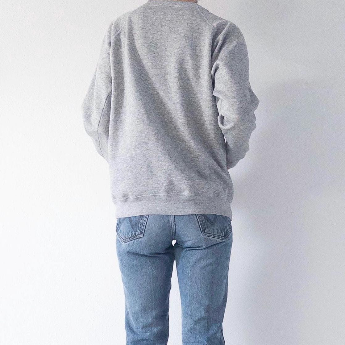 Hanes Sweatshirt M 90s Vintage San Francisco Heather Grey Raglan Sweater Made in USA 1993