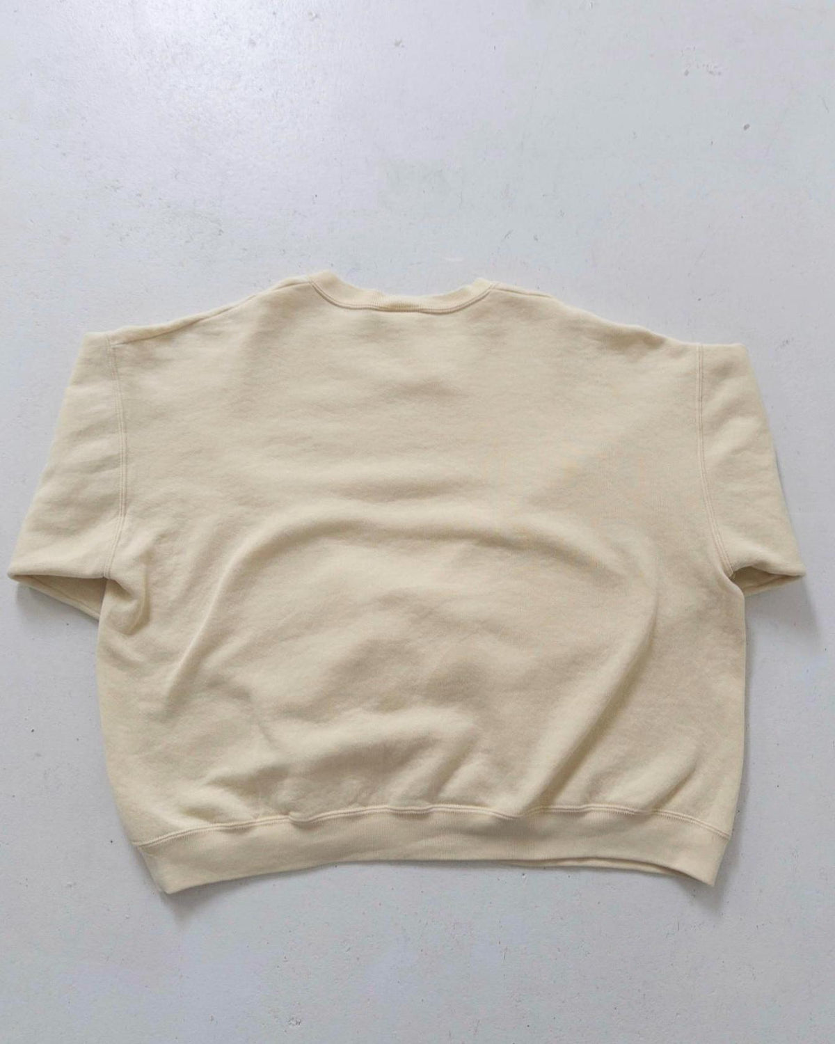 Russell Athletic Sweatshirt M Boxy Oversized Light Yellow Drop Shoulder Sweater 80s 90s Vintage