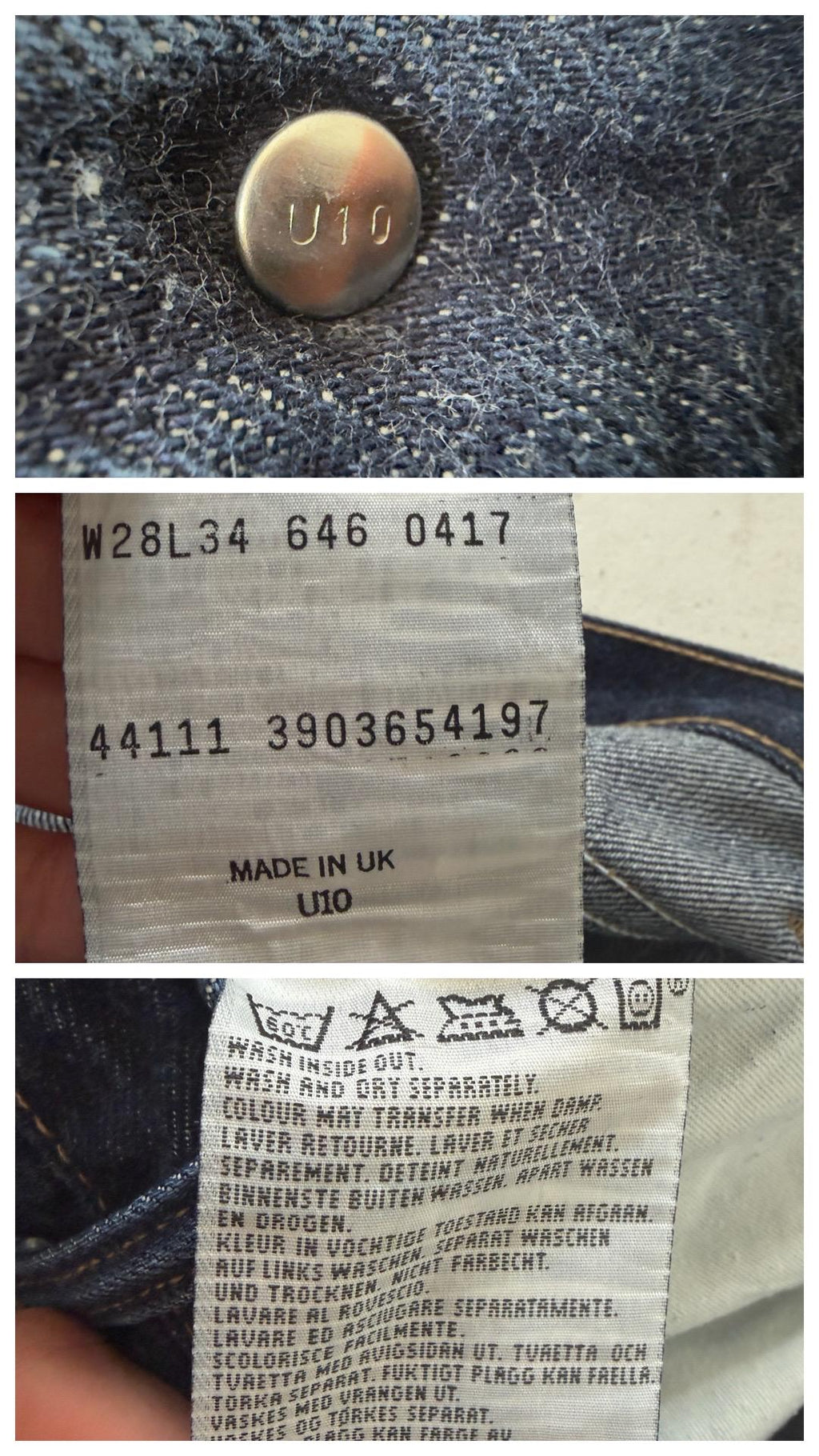 Levis 646 W27 L32 Bell Bottoms 90s Vintage Orange Tab Flared Denim Dark Wash Boot Cut Made in UK 1997