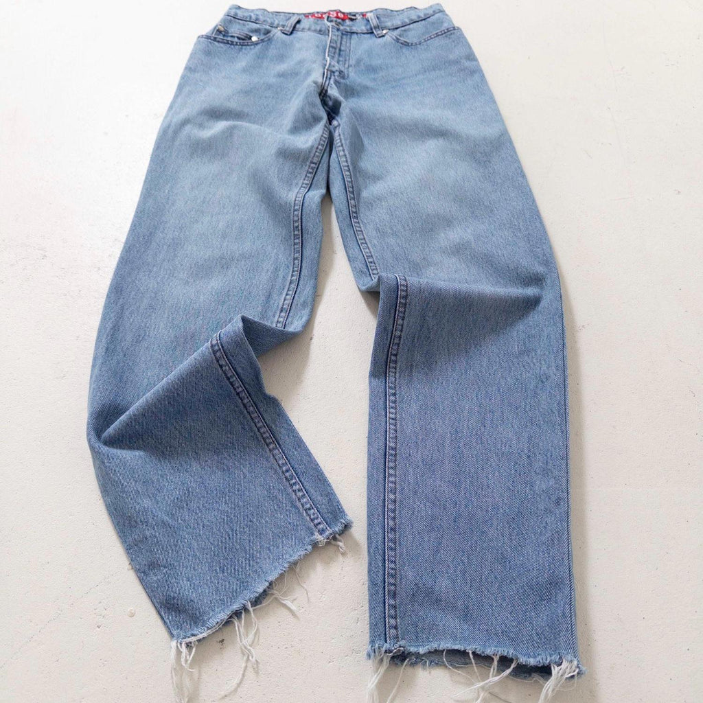 Levis 565 Relaxed Fit Jeans W28 L31 90s Vintage Reworked Light Blue Loose 1997 Silver Tab
