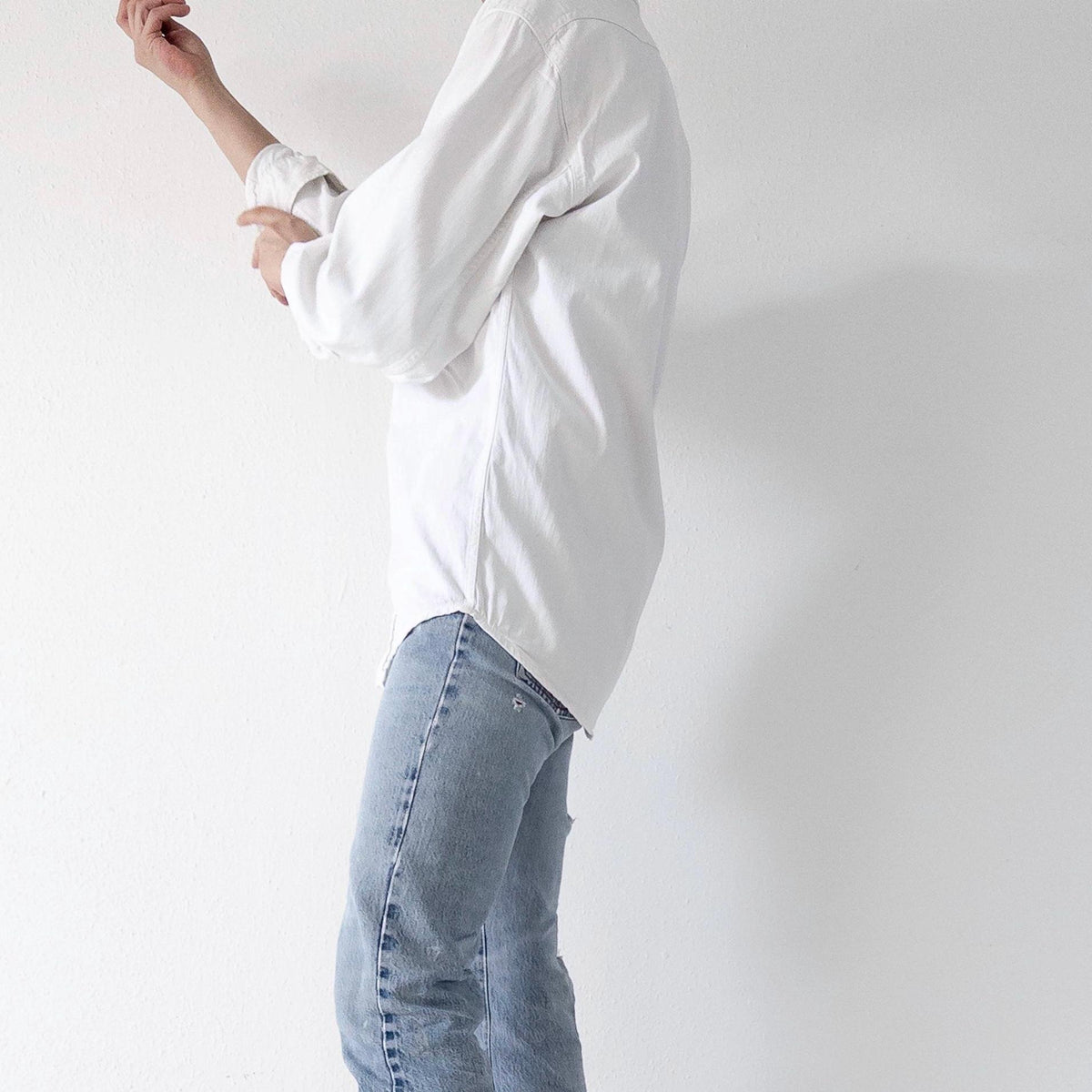 Levis Jeanshemd S M Weißes Oversized Hemd 90s Vintage Made in Portugal 1991