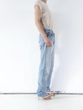 Levis 501 Jeans W32 L32 90s Vintage Made in France Faded Light Blue Distressed Denim 1996