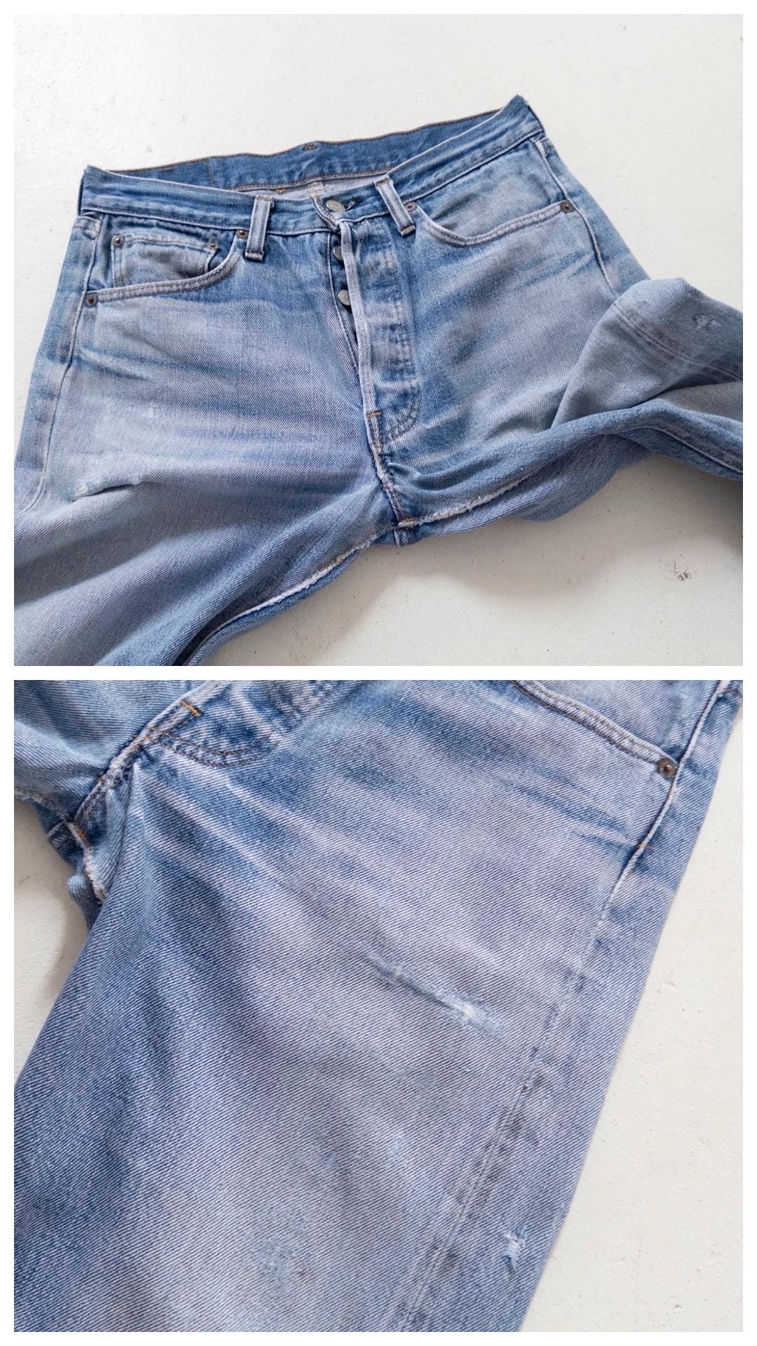 Levis 501 Selvedge Redline Jeans W29 L31 70s Vintage Made in USA Distressed Denim 1977 Button 6
