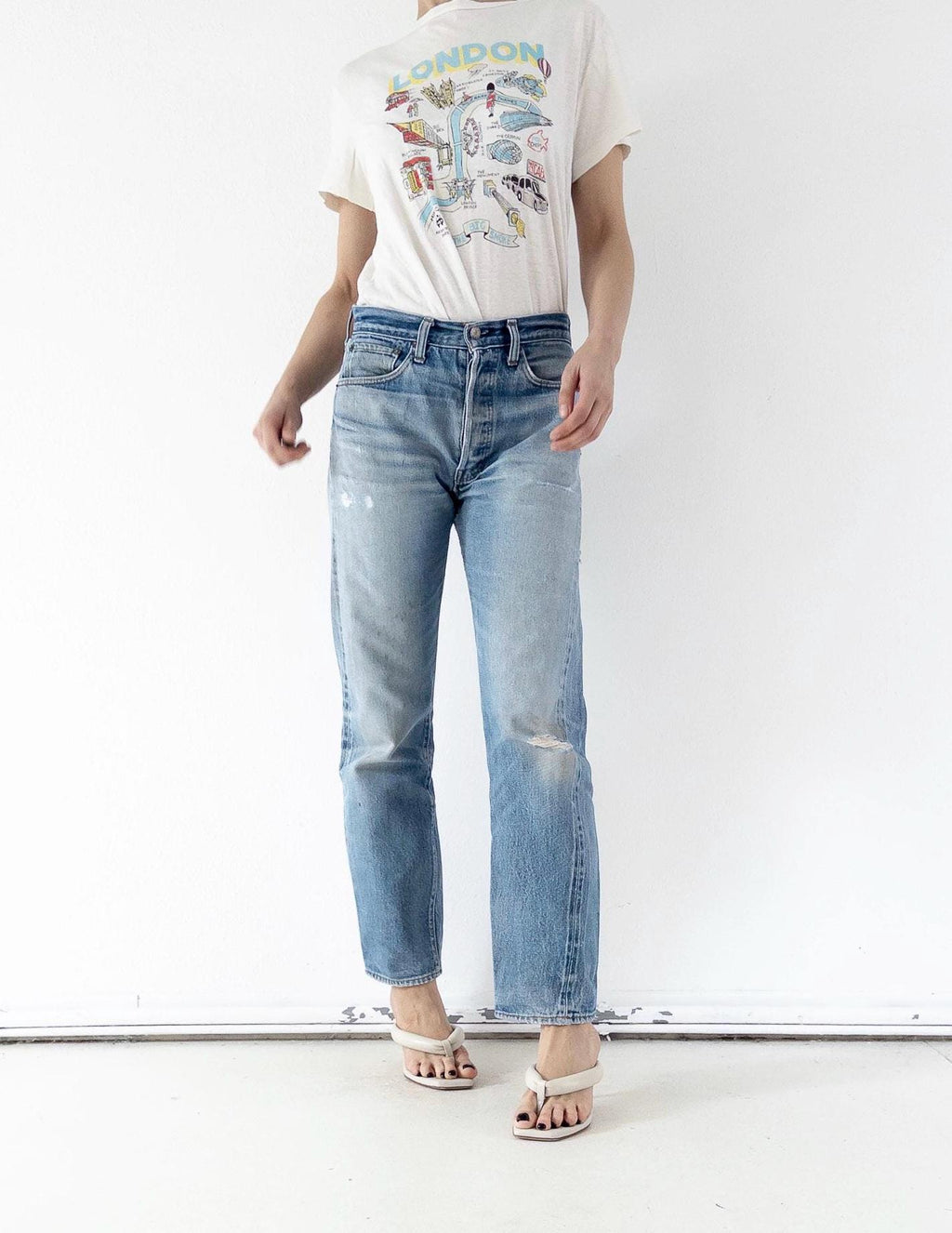 Levis 501 Selvedge Redline Jeans W29 L31 70s Vintage Made in USA Distressed Denim 1977 Button 6