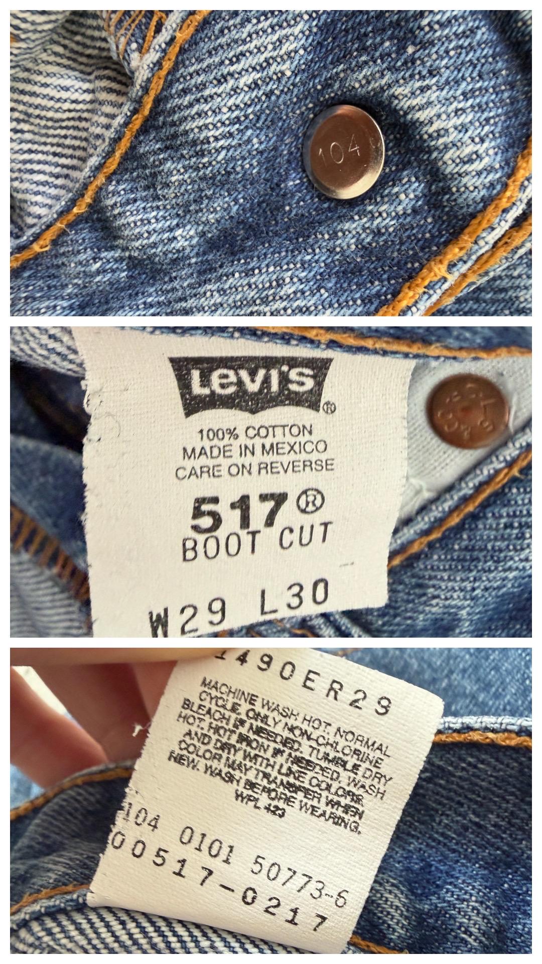 Levis 517 Flared Jeans W27-28 L30 00s Vintage Faded Dark Blue Boot Cut Denim 2001