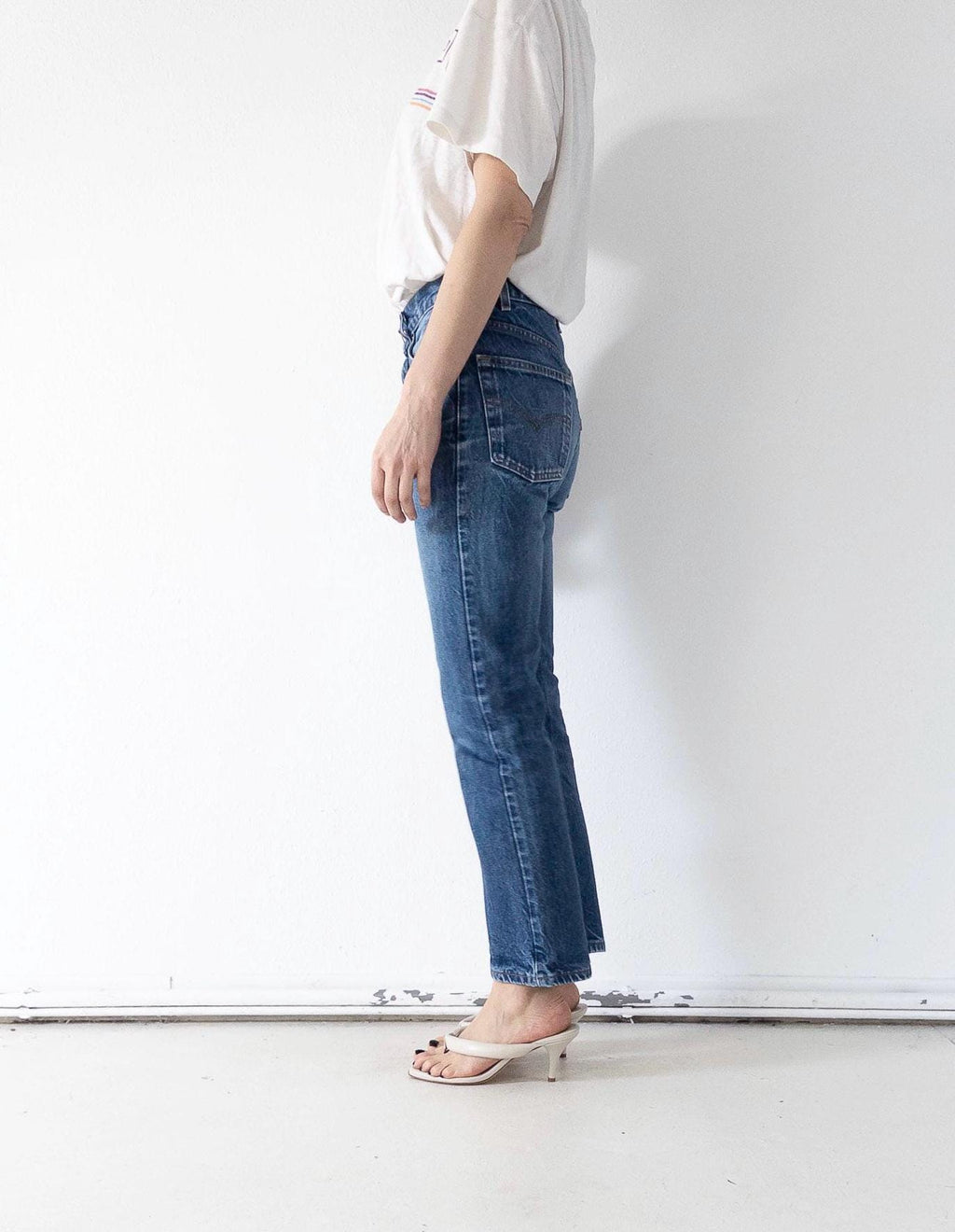 Levis 517 Flared Jeans W27-28 L30 00s Vintage Faded Dark Blue Boot Cut Denim 2001