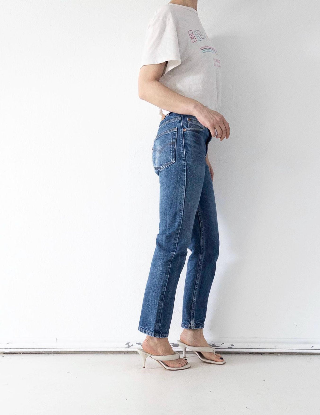 Levis 517 Flared Jeans W27-28 L30 00s Vintage Faded Dark Blue Boot Cut Denim 2001