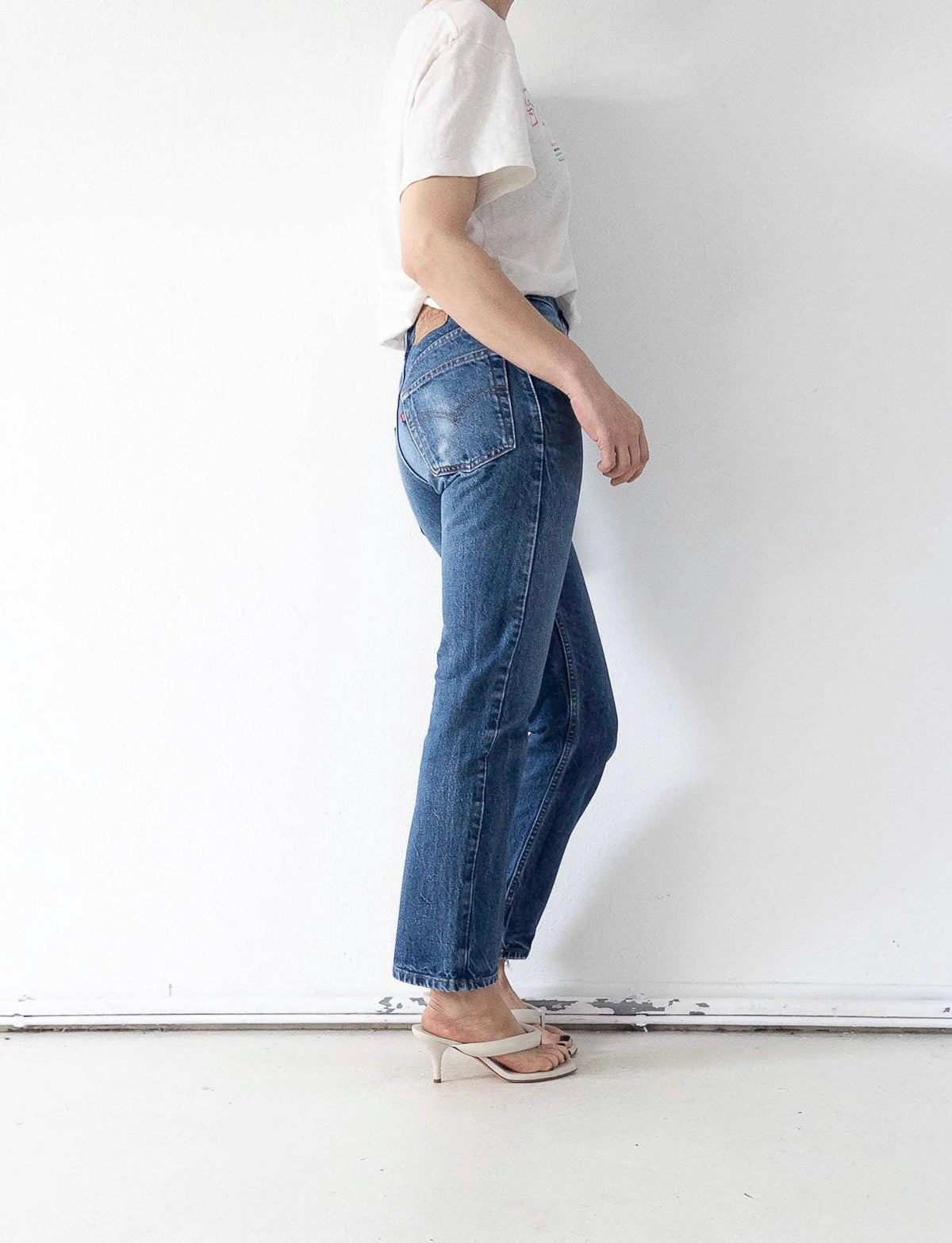 Levis 517 Flared Jeans W27-28 L30 00s Vintage Faded Dark Blue Boot Cut Denim 2001