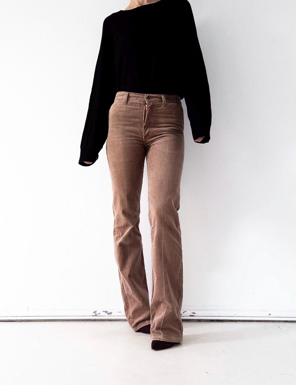Levis Flared Pants W24/25 L36 braune Kordhose Made in France White Tab Bellbottoms 1979