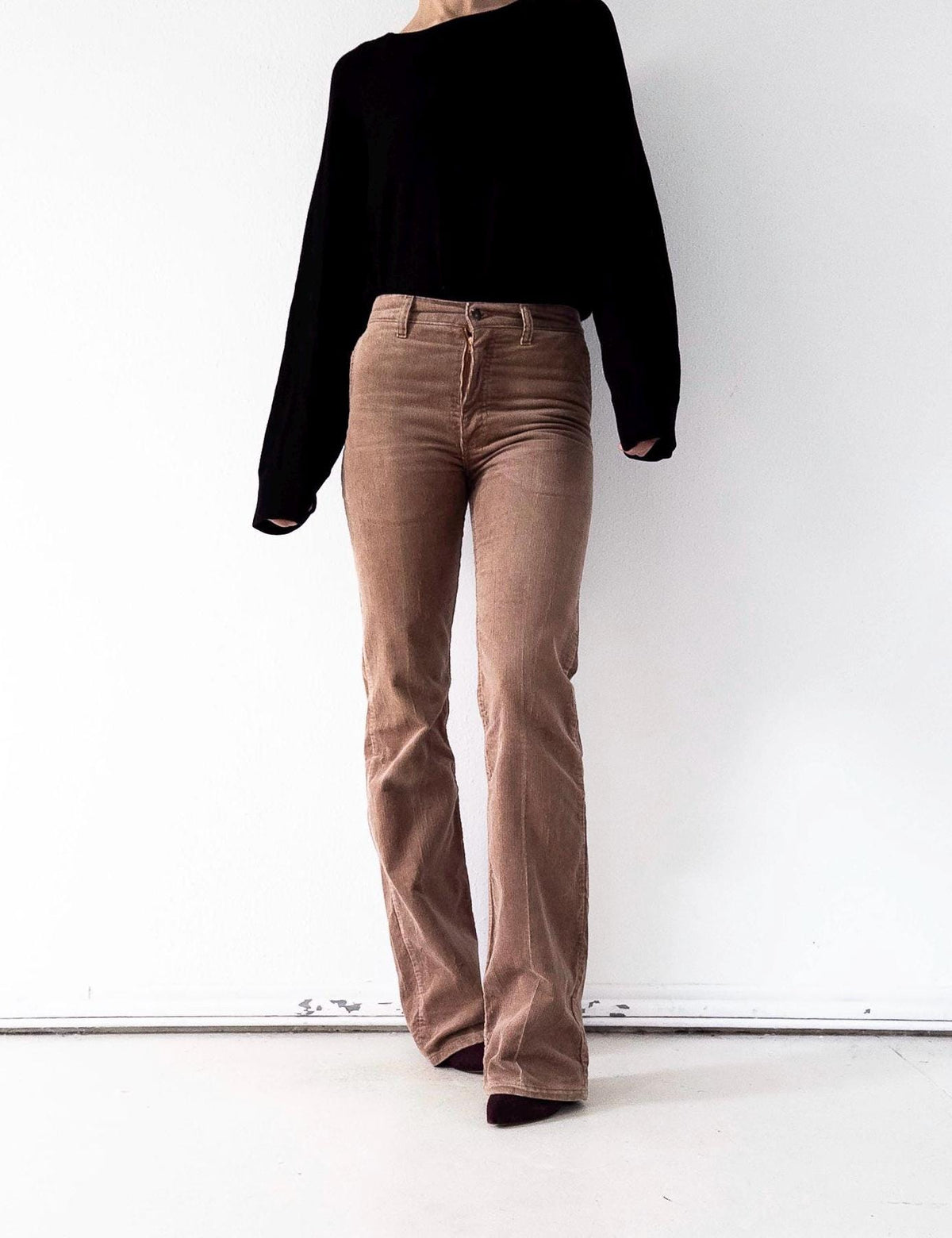 Levis Flared Pants W24/25 L36 braune Kordhose Made in France White Tab Bellbottoms 1979