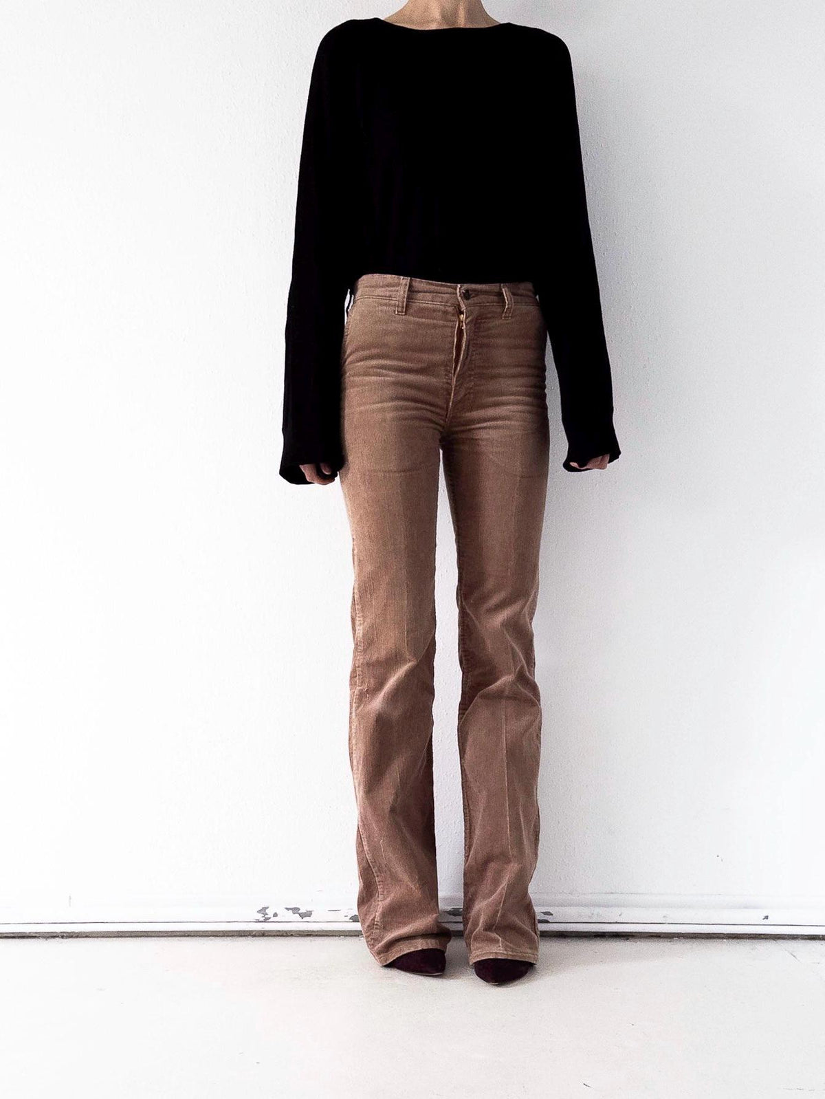 Levis Flared Pants W24/25 L36 braune Kordhose Made in France White Tab Bellbottoms 1979