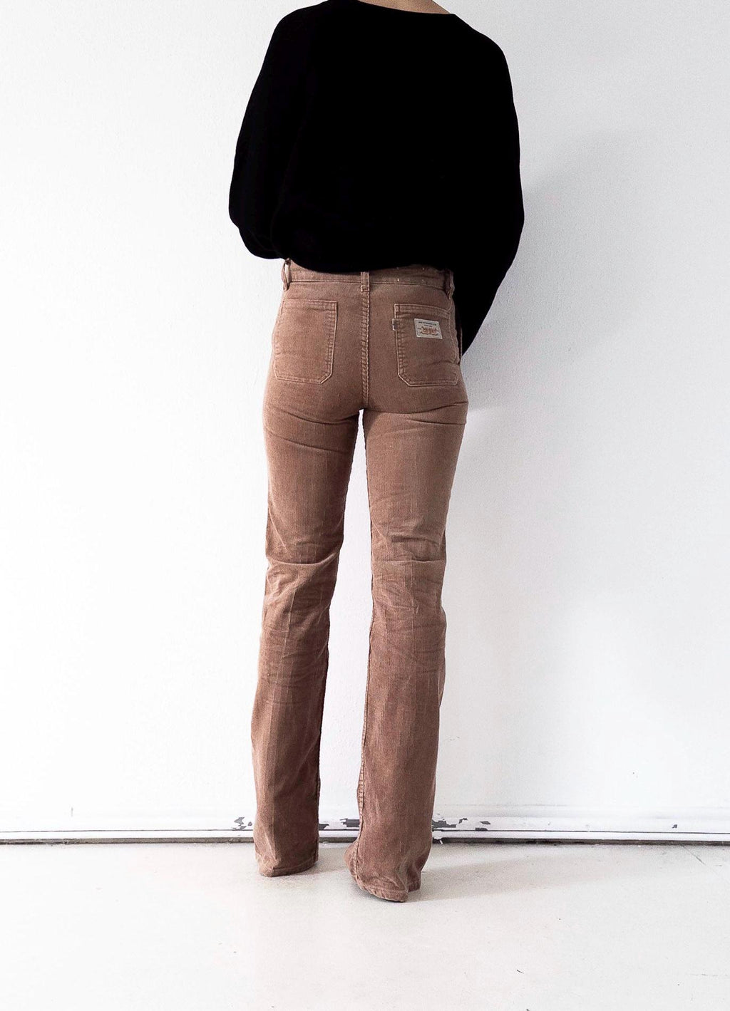 Levis Flared Pants W24/25 L36 braune Kordhose Made in France White Tab Bellbottoms 1979